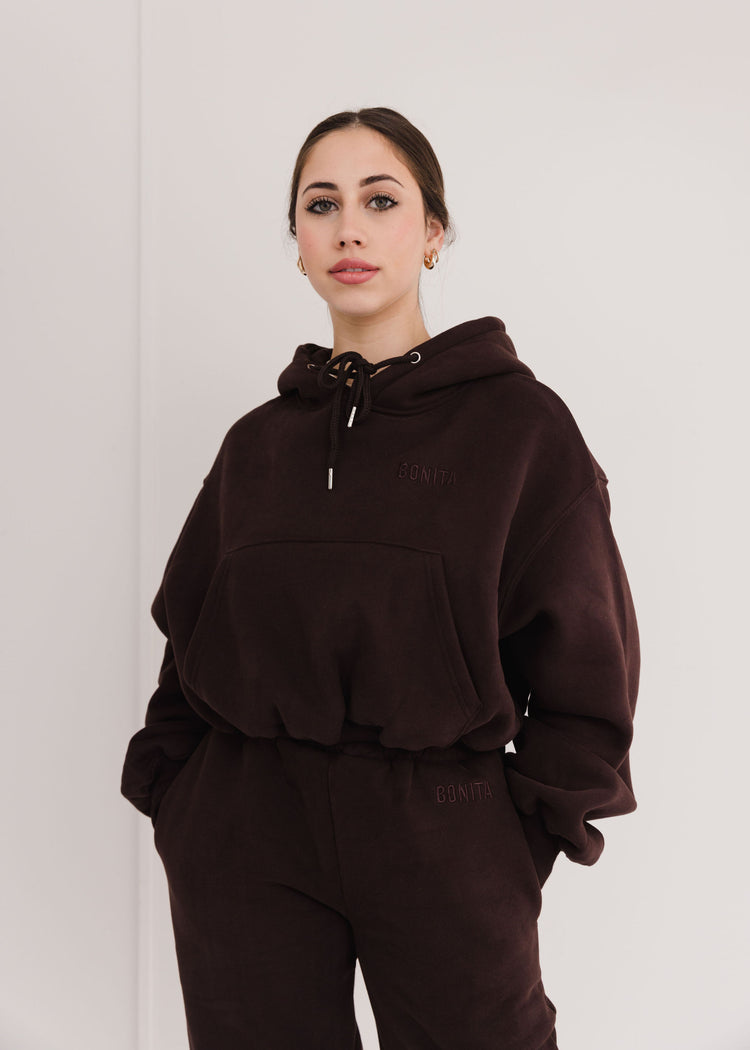 Cosy · Crop hoodie Dark Brown