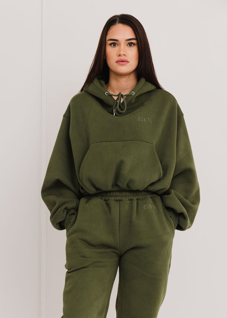 Cosy · Crop hoodie Moss