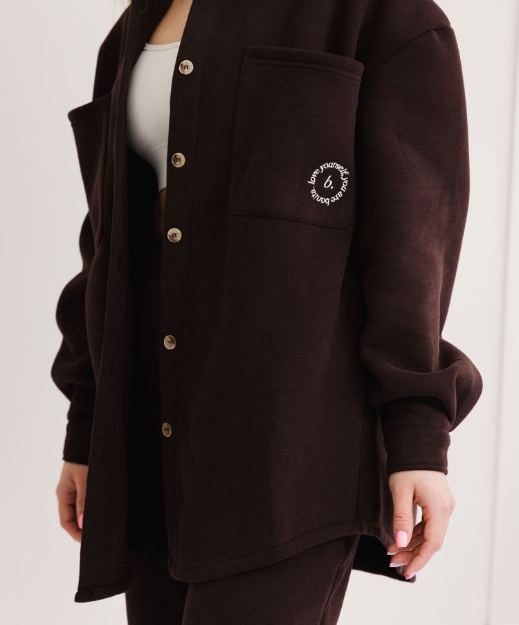 Cosy · oversized Shirt jacket  Dark Brown