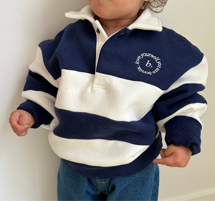 -PRE ORDER - Mini polo sweater Nautical stripe