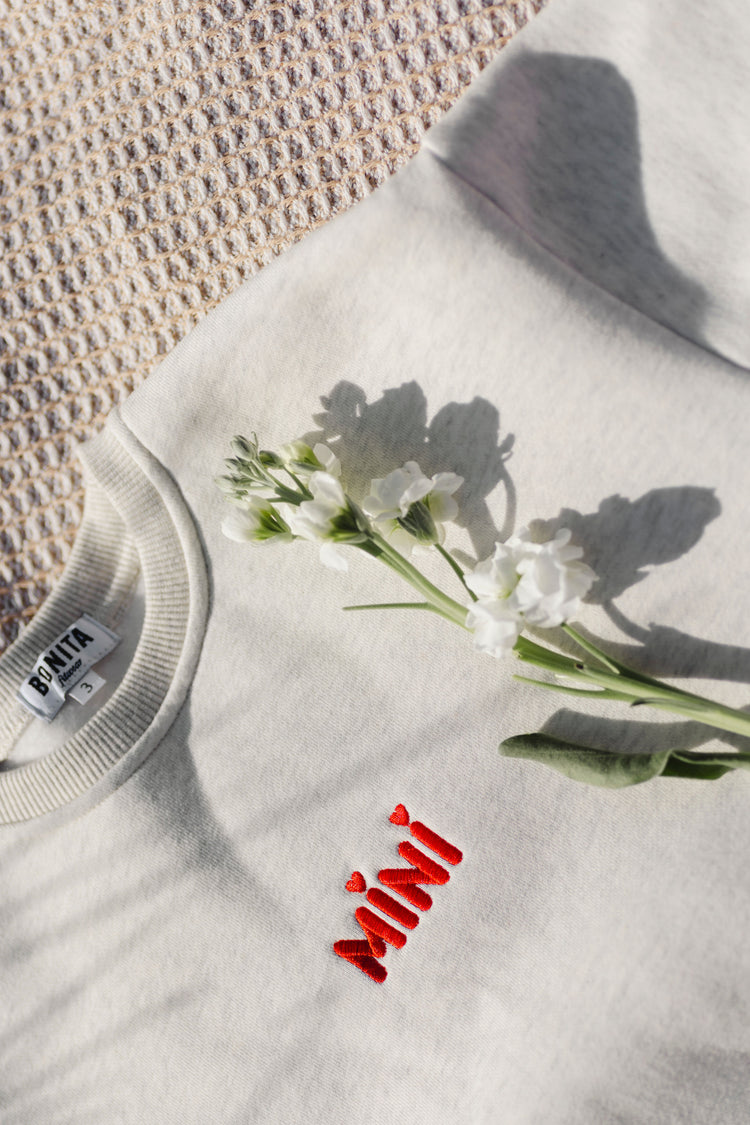 Mini cosy pullover . White marle