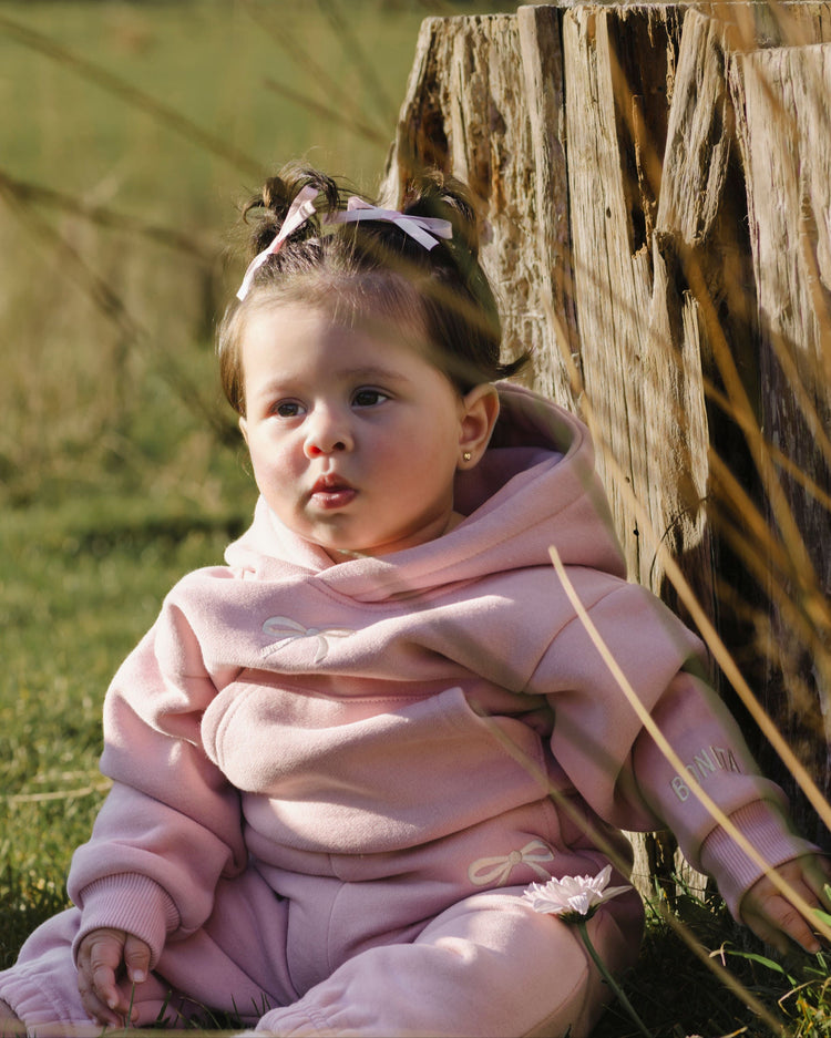 Bow Mini set . Pale Pink