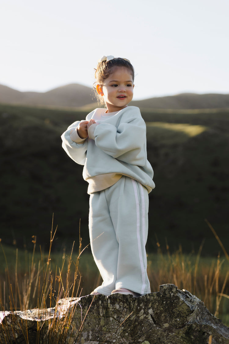 Stripe cosy pants . Sky blue