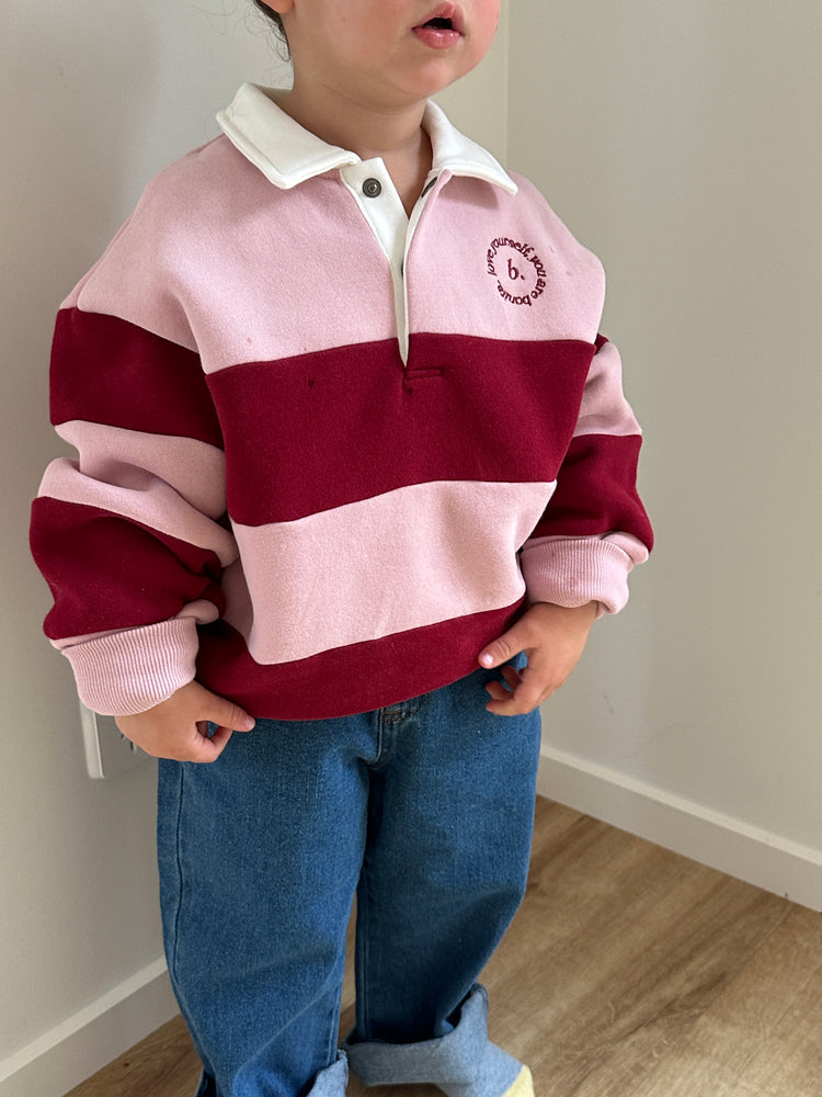 -PRE ORDER - Mini polo sweater Pink berry