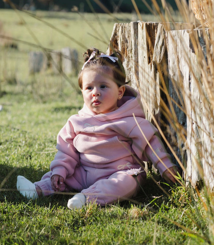 Bow Mini set . Pale Pink
