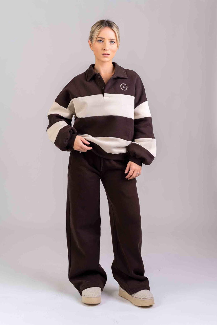 Polo Stripes sweatshirt Dark brown cream
