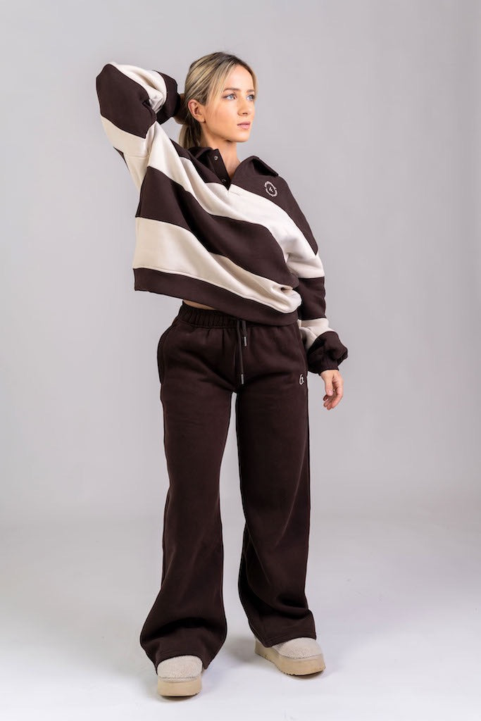 Polo Stripes sweatshirt Dark brown cream
