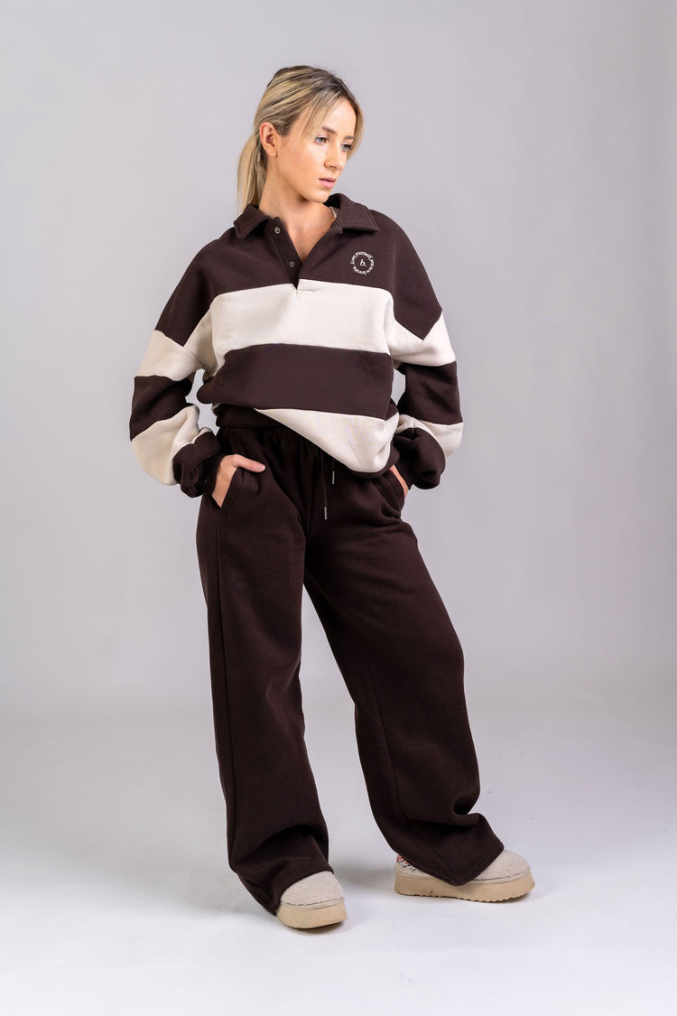 Polo Stripes sweatshirt Dark brown cream