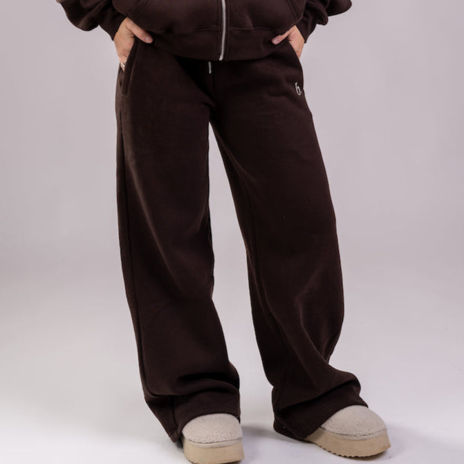 UNISEX Wide-leg Sweatpants Dark Brown