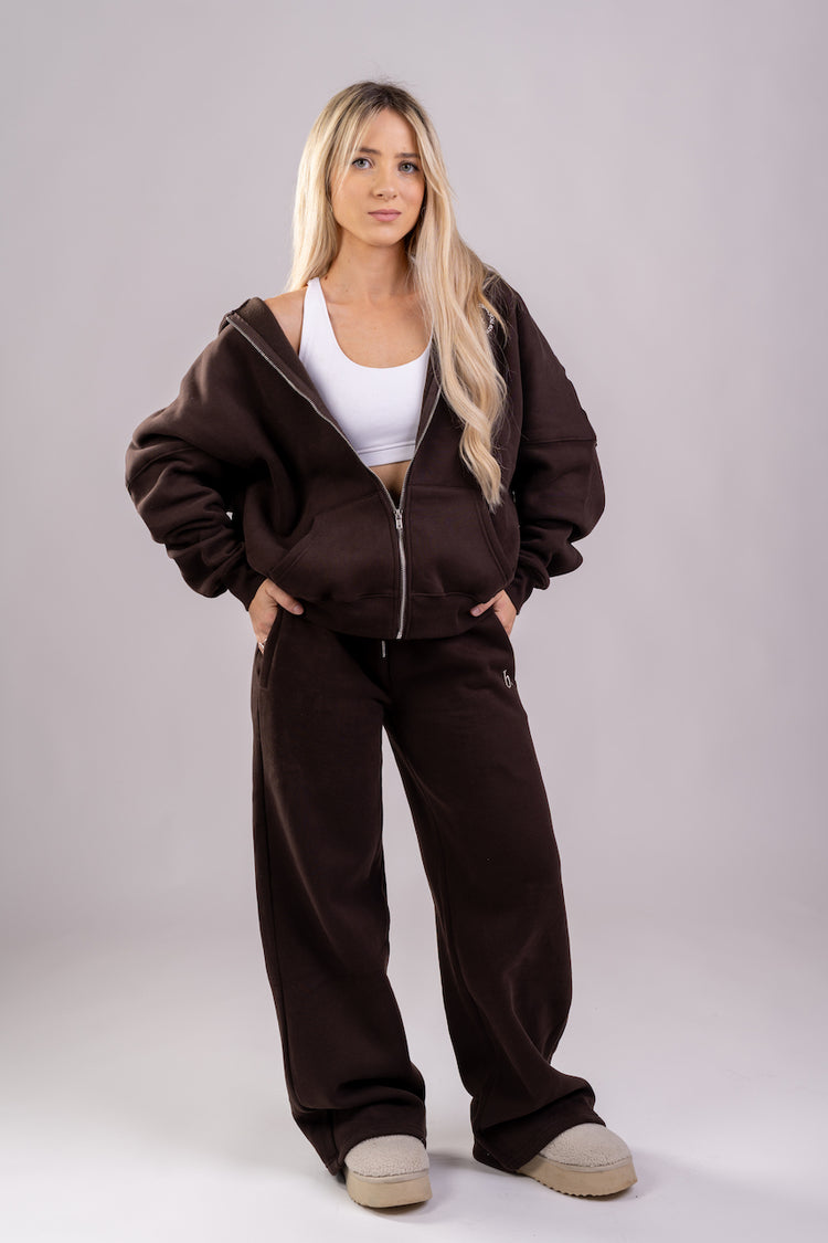 Zip up hoodie Dark brown