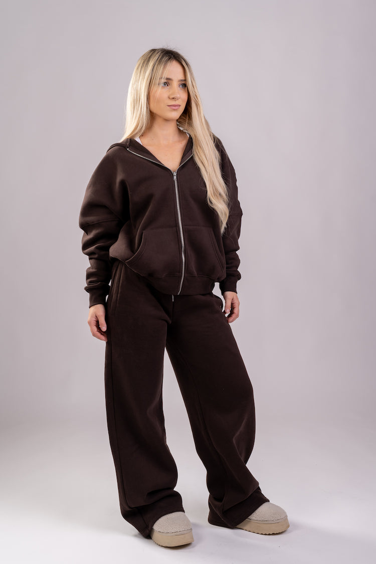 Zip up hoodie Dark brown