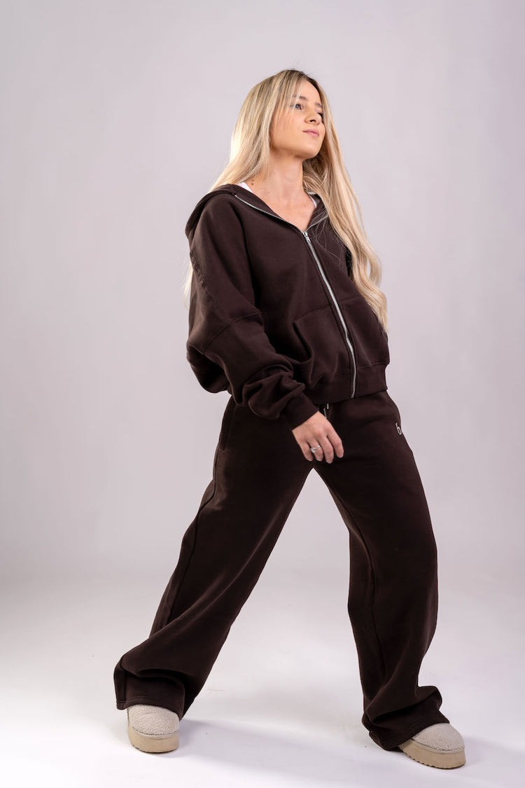 Zip up hoodie Dark brown