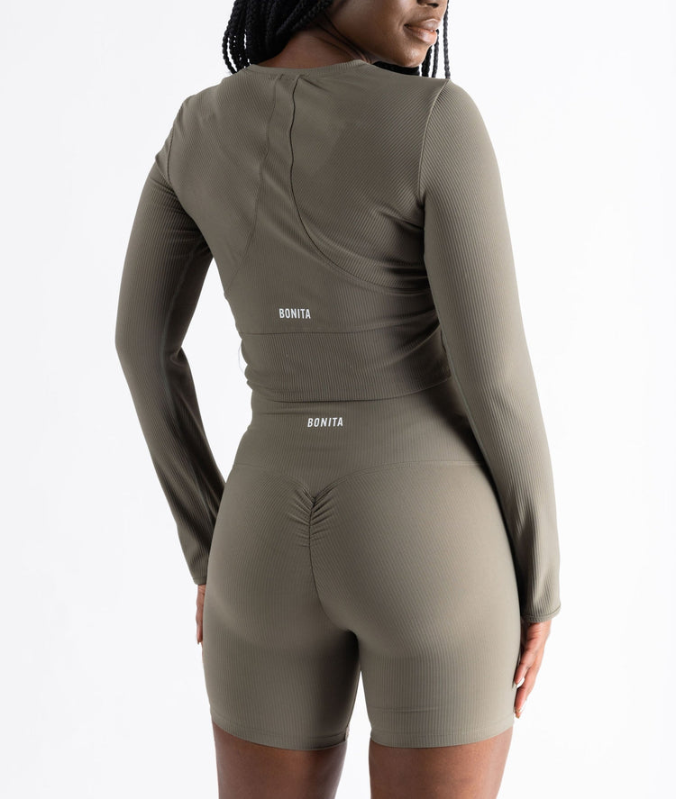LAST CHANCE. Ribbed · Long sleeve top Olive