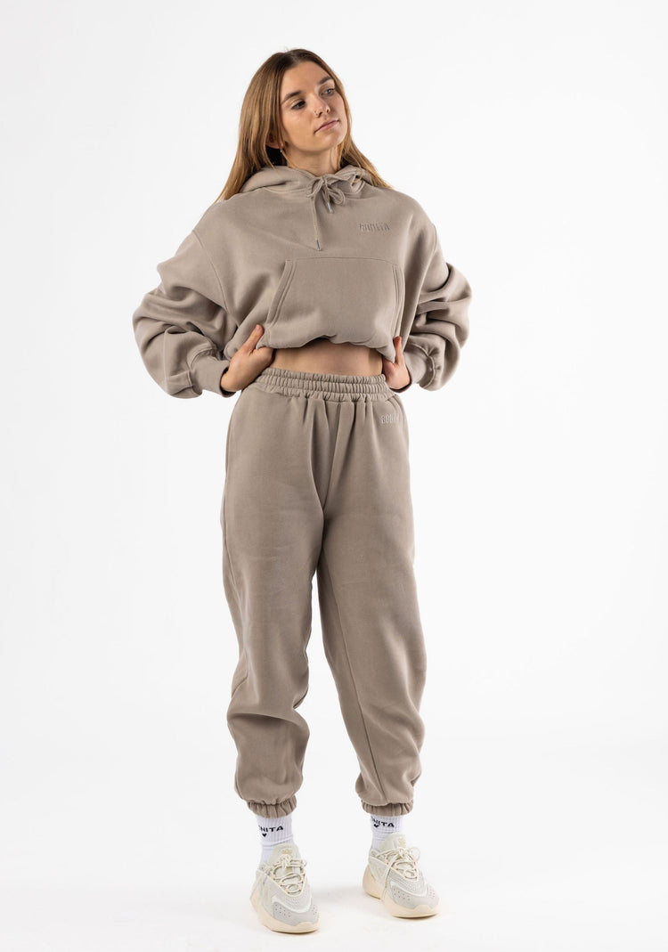LAST CHANCE Cosy · Crop hoodie sandstone