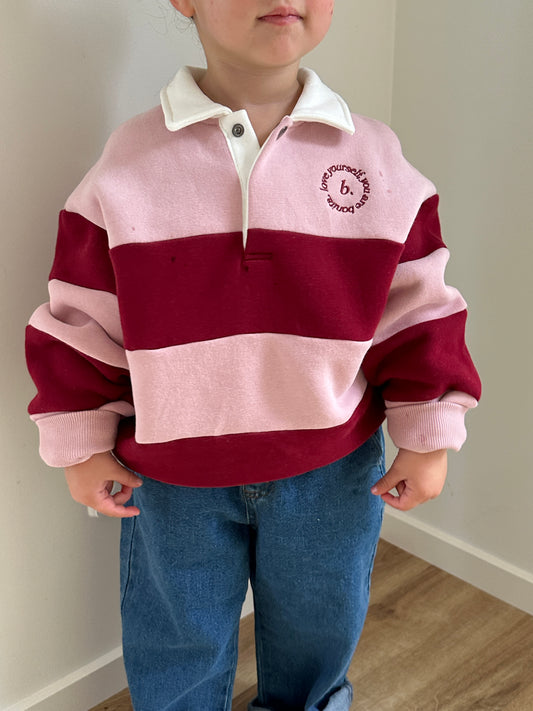 -PRE ORDER - Mini polo sweater Pink berry