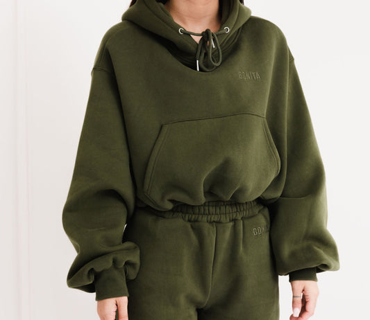 Cosy · Crop hoodie Moss