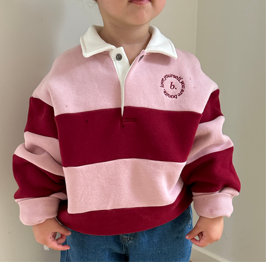 -PRE ORDER - Mini polo sweater Pink berry
