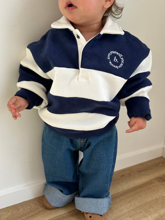 -PRE ORDER - Mini polo sweater Nautical stripe