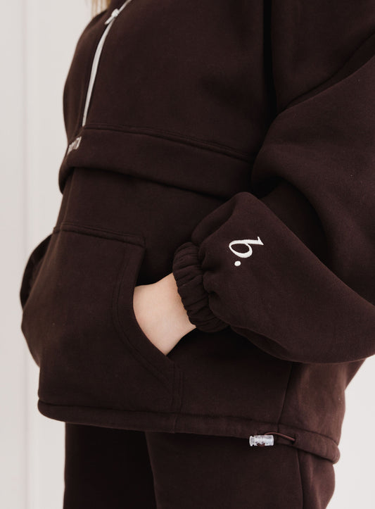 Cosy · NEW Half zip sweatshirt Dark Brown