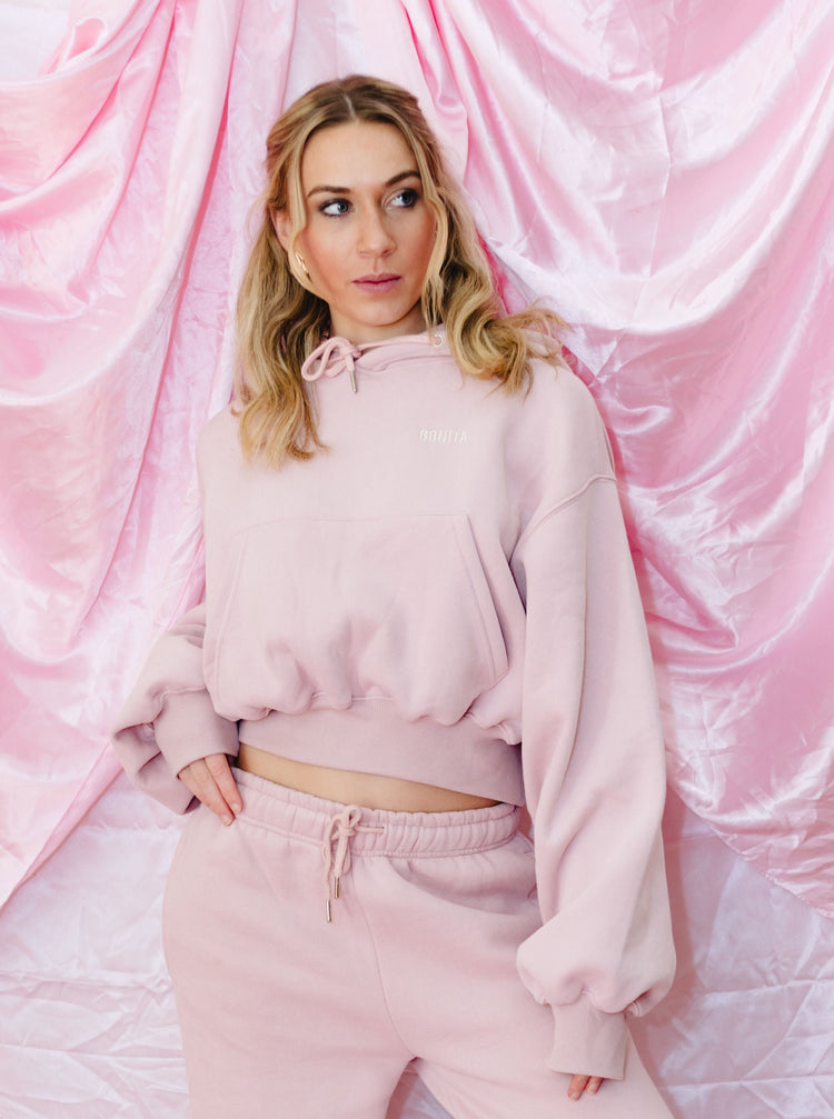 Cosy · Crop hoodie pale pink