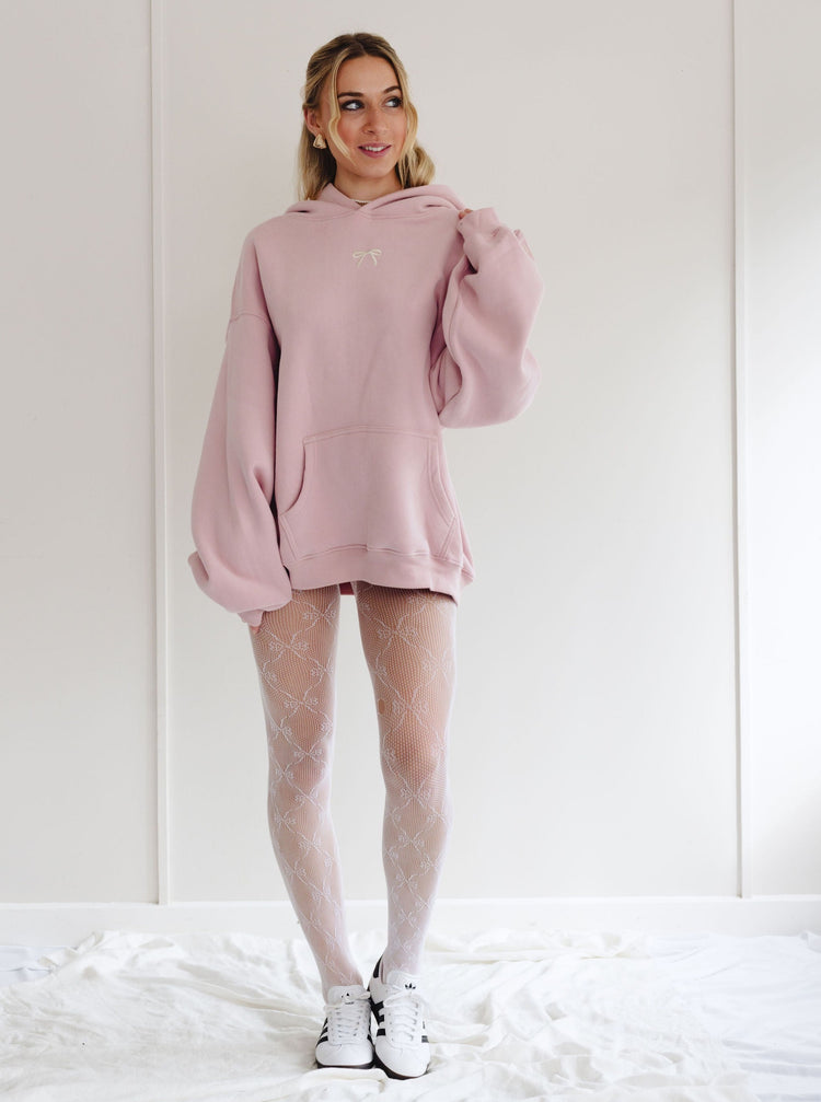 Oversized full length hoodie Pale Pink