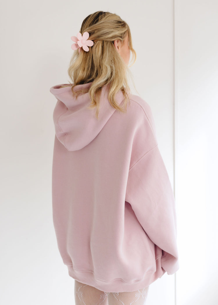 Oversized full length hoodie Pale Pink