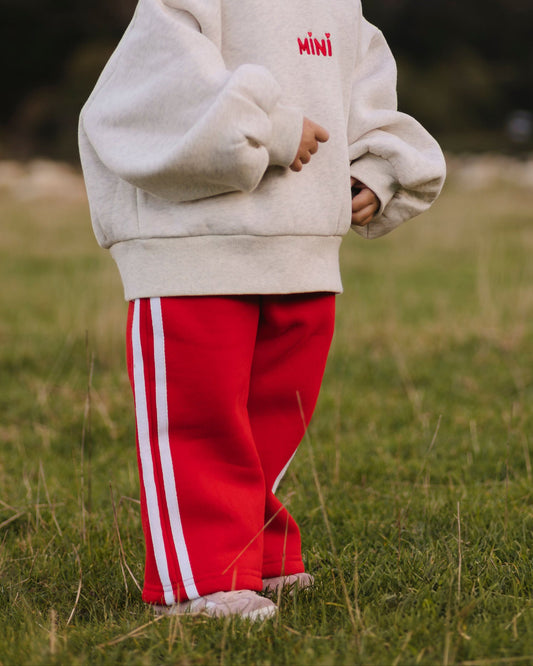 Stripe cosy pants . Red