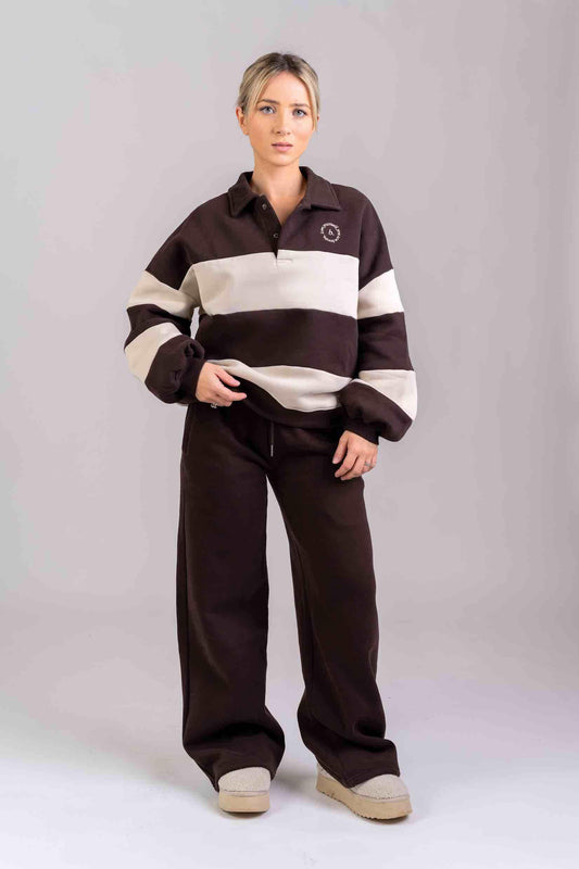 Polo Stripes sweatshirt Dark brown cream