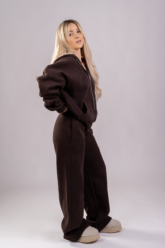 UNISEX Wide-leg Sweatpants Dark Brown