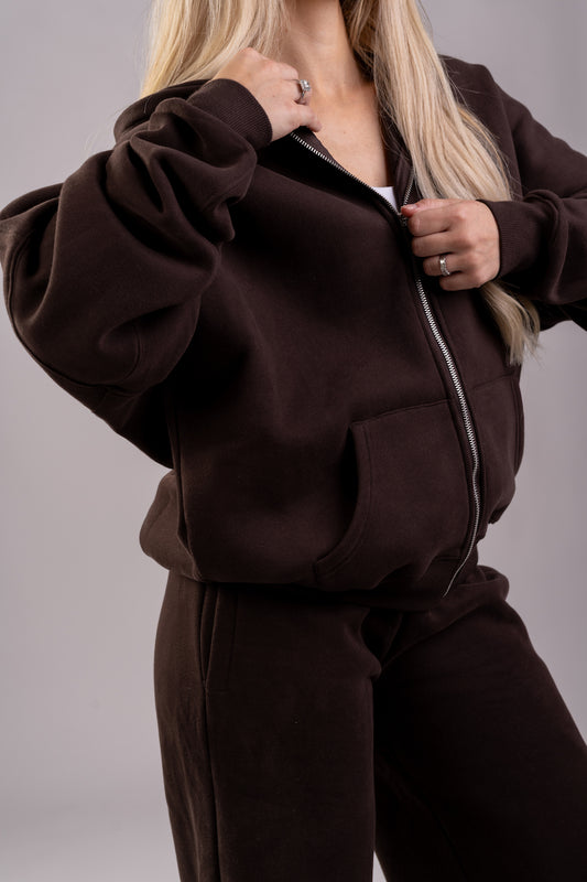 Zip up hoodie Dark brown