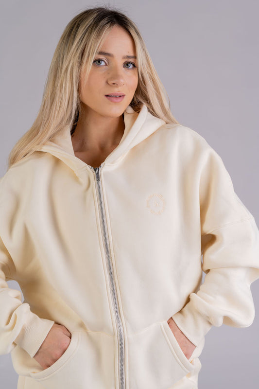 Zip up hoodie Butter Yellow